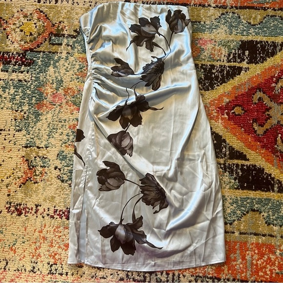 Cider midi dress blue with printed flowers size M NWT - Picture 2 of 6